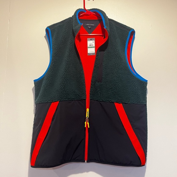 Tommy Hilfiger Men's Botanical Green Hiker Sherpa Full Zip Vest Size L - Picture 5 of 6